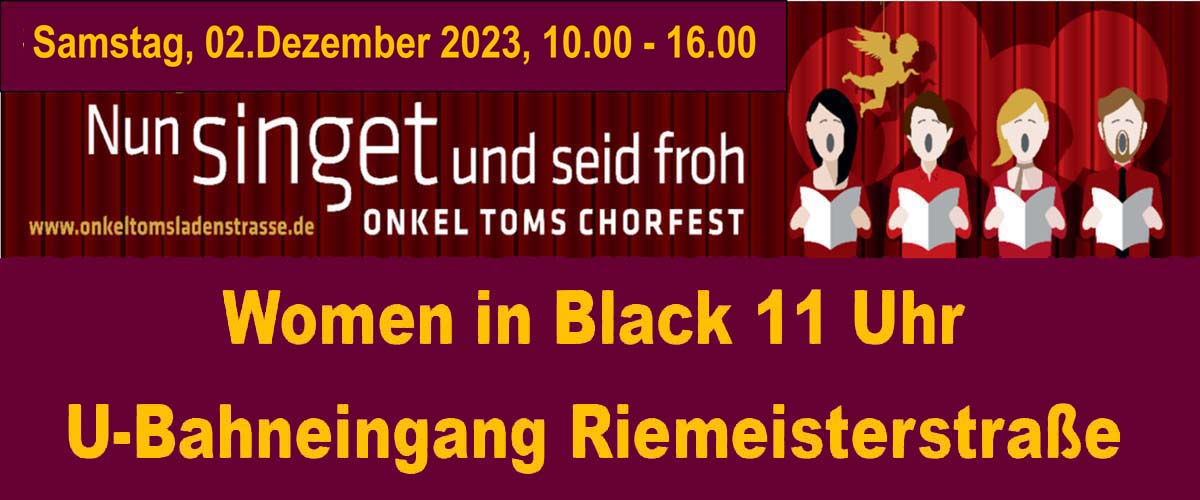 Die Women in Black bei Onkel Toms Chorfest am 2. Dezember um 11 Uhr